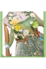 Identity V Gardener Eternal Summer Shall Not Fade Green Formal Dress Cosplay Costume